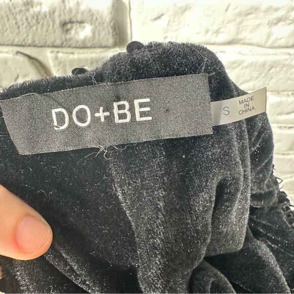 DO + BE Velvet Sequin Matte Black Dress Size Small - Picture 4 of 9